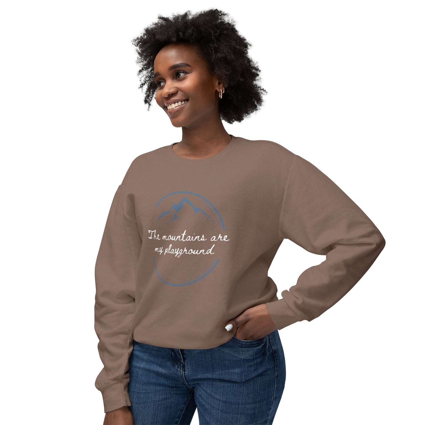 The Mountains Are My Playground Unisex Lightweight Crewneck Sweatshirt