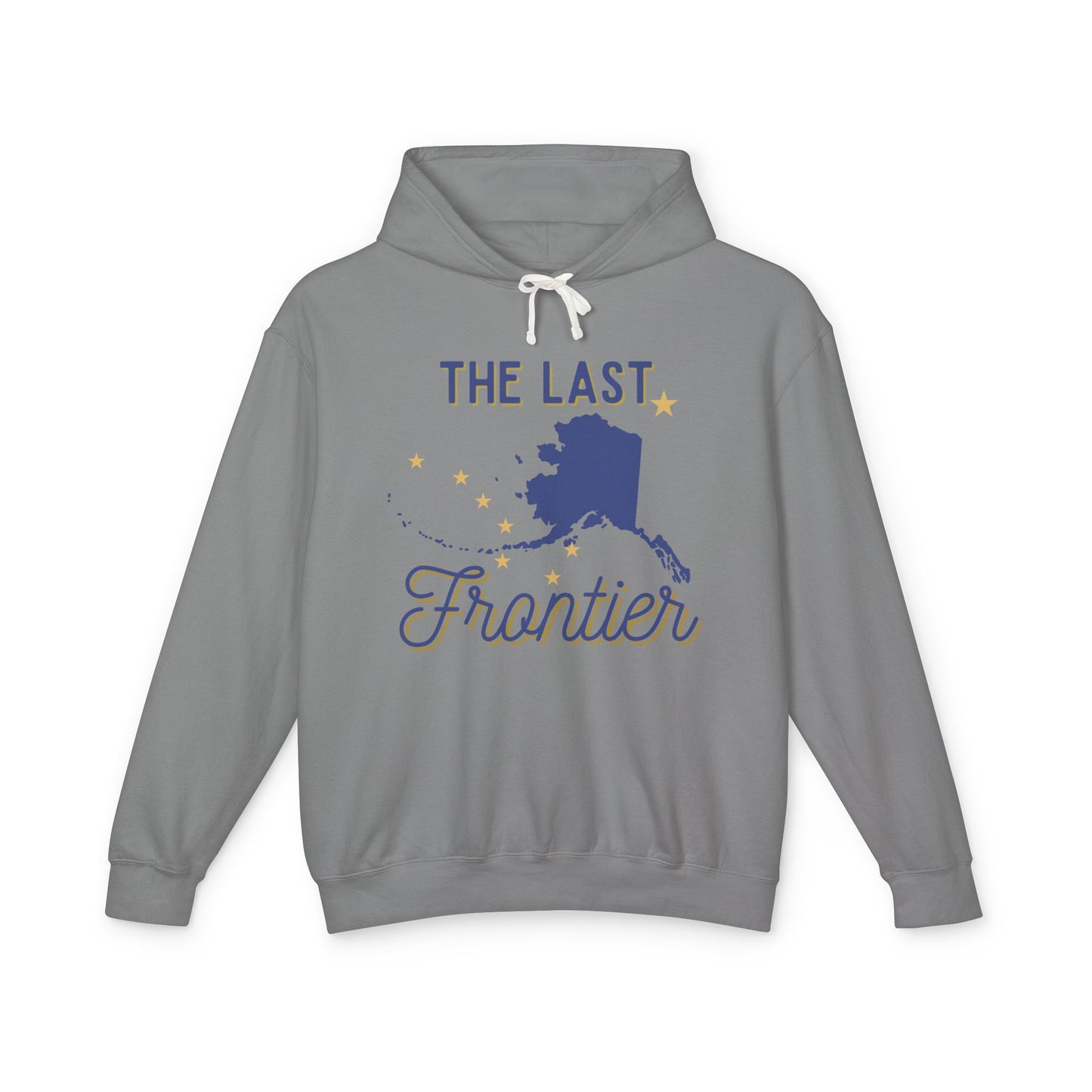 The Last Frontier Blue and Gold Unisex Lightweight Hooded Sweatshirt