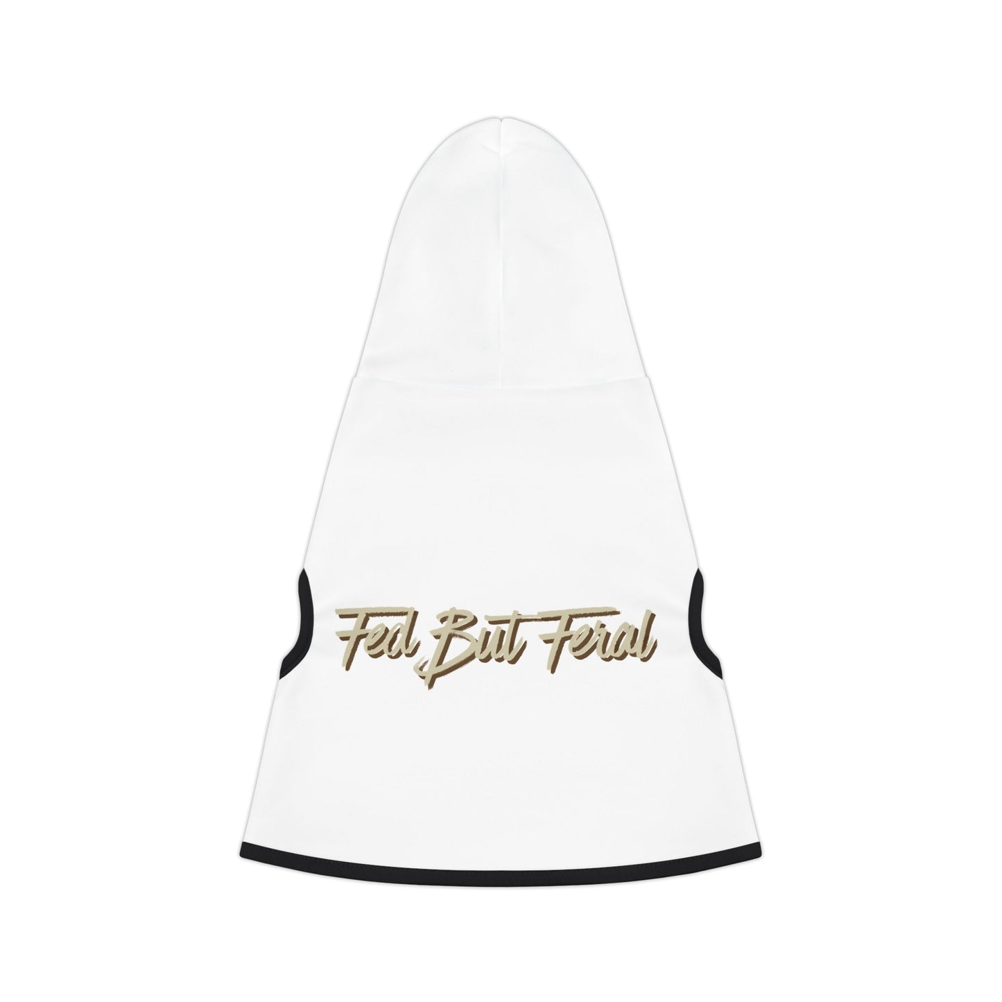 Fed But Feral Beige Pet Hoodie
