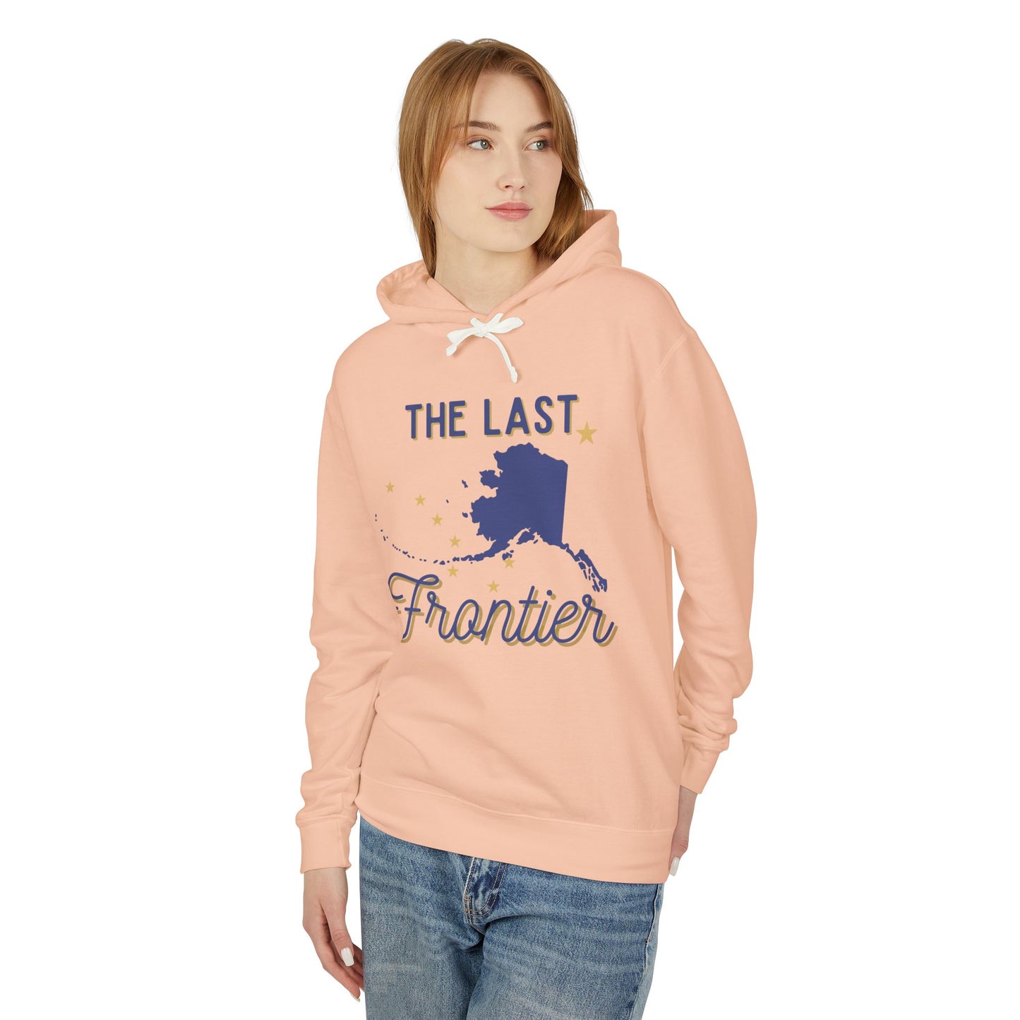 The Last Frontier Blue and Gold Unisex Lightweight Hooded Sweatshirt