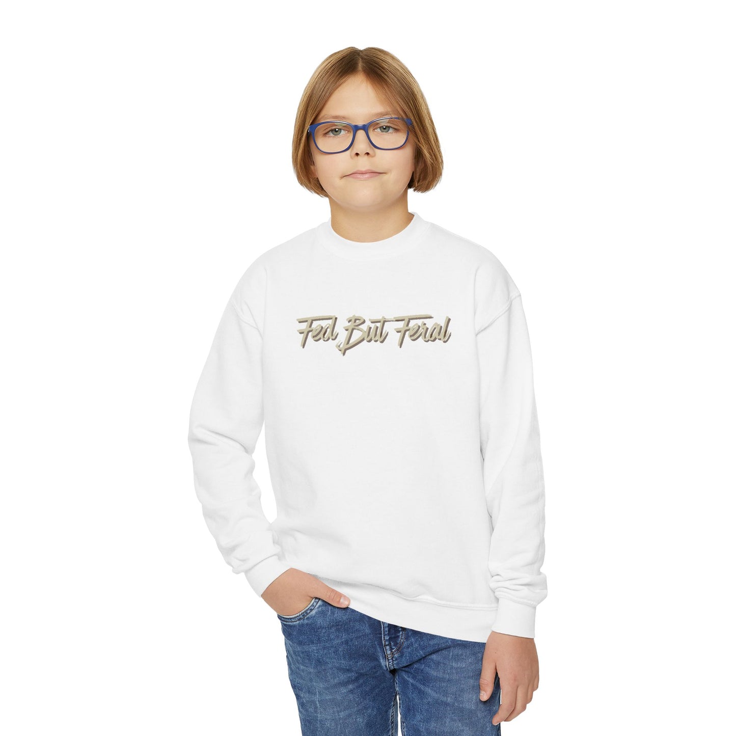 Fed But Feral Youth Crewneck Sweatshirt