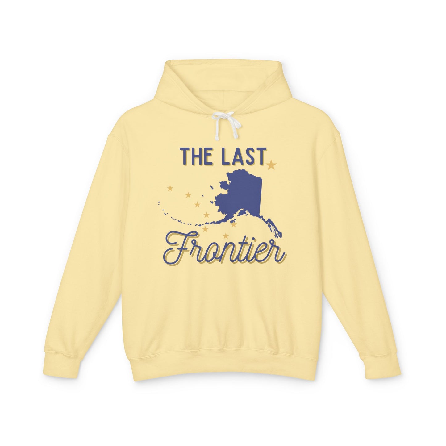 The Last Frontier Blue and Gold Unisex Lightweight Hooded Sweatshirt
