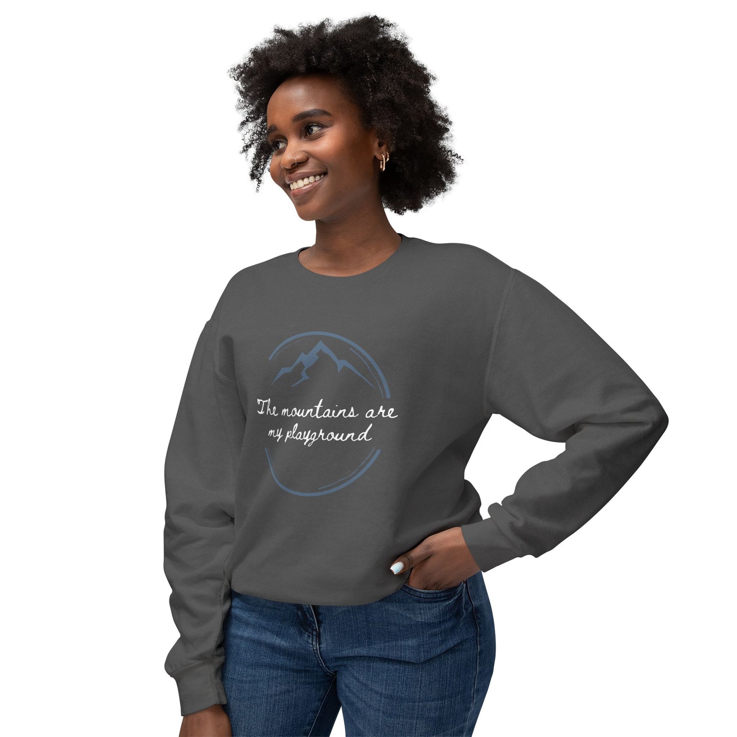 The Mountains Are My Playground Unisex Lightweight Crewneck Sweatshirt