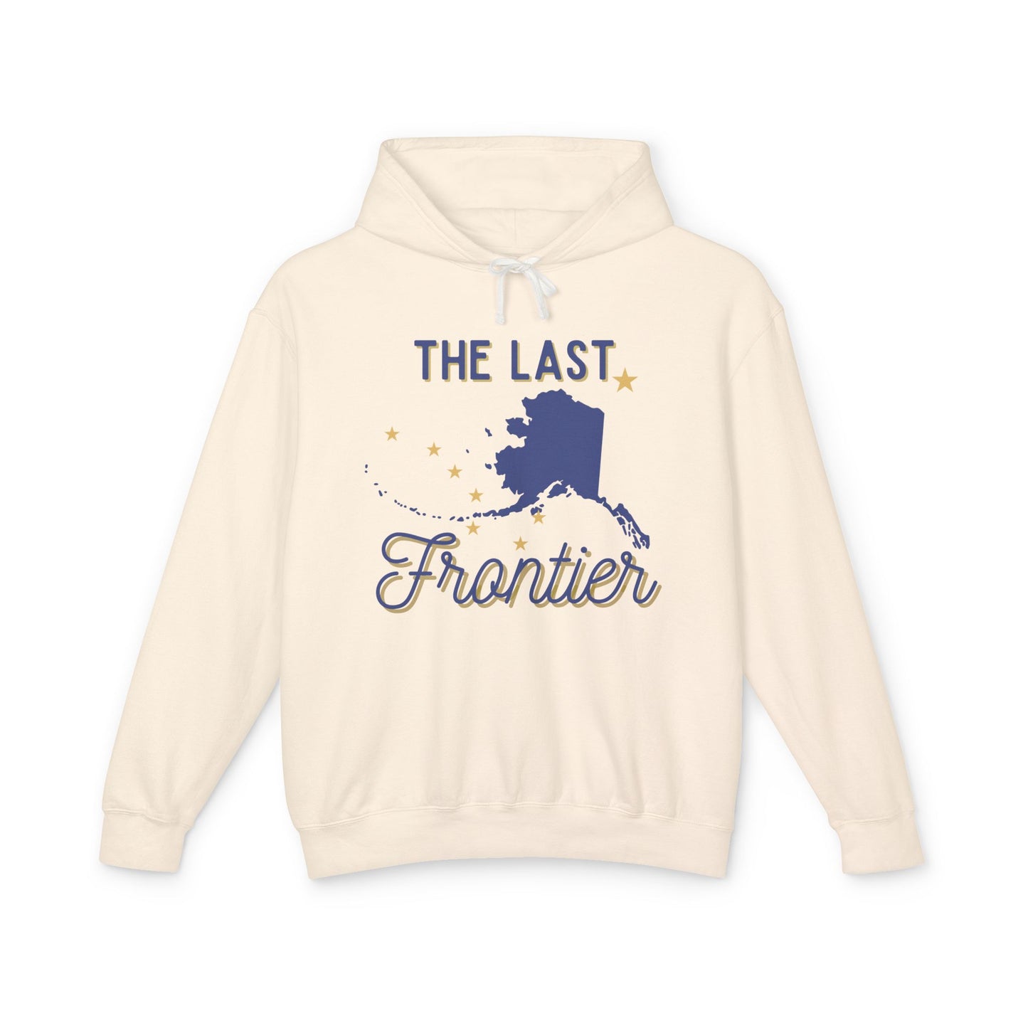 The Last Frontier Blue and Gold Unisex Lightweight Hooded Sweatshirt