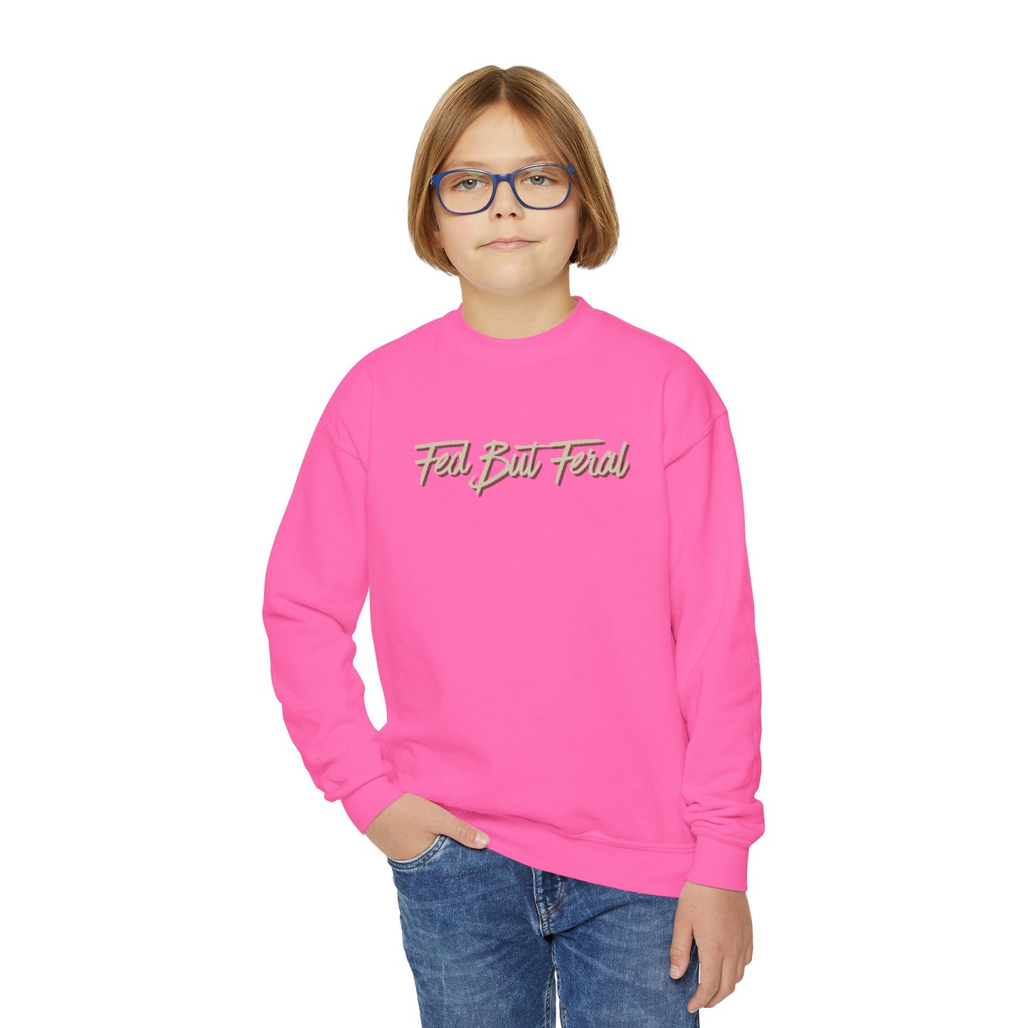 Fed But Feral Youth Crewneck Sweatshirt