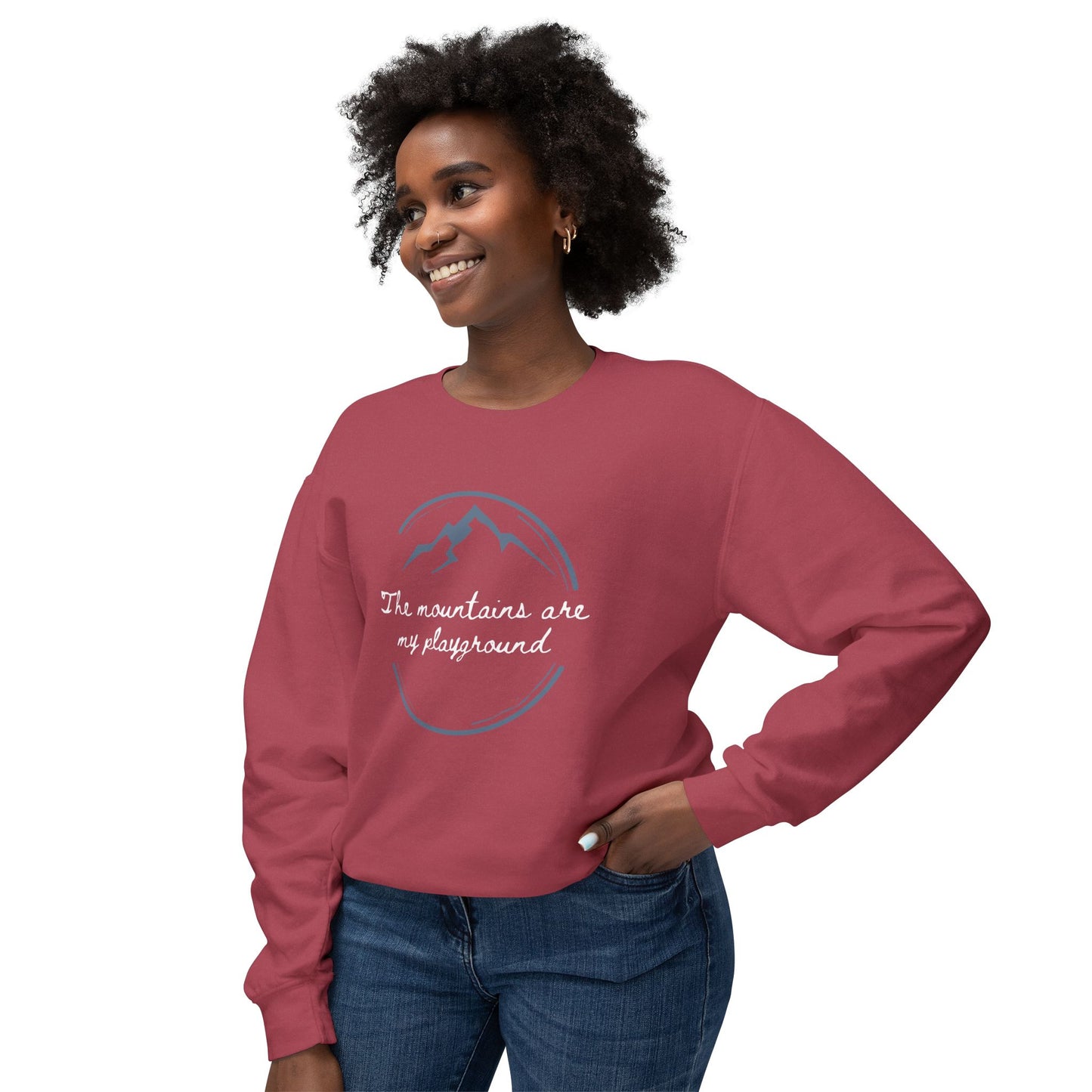 The Mountains Are My Playground Unisex Lightweight Crewneck Sweatshirt