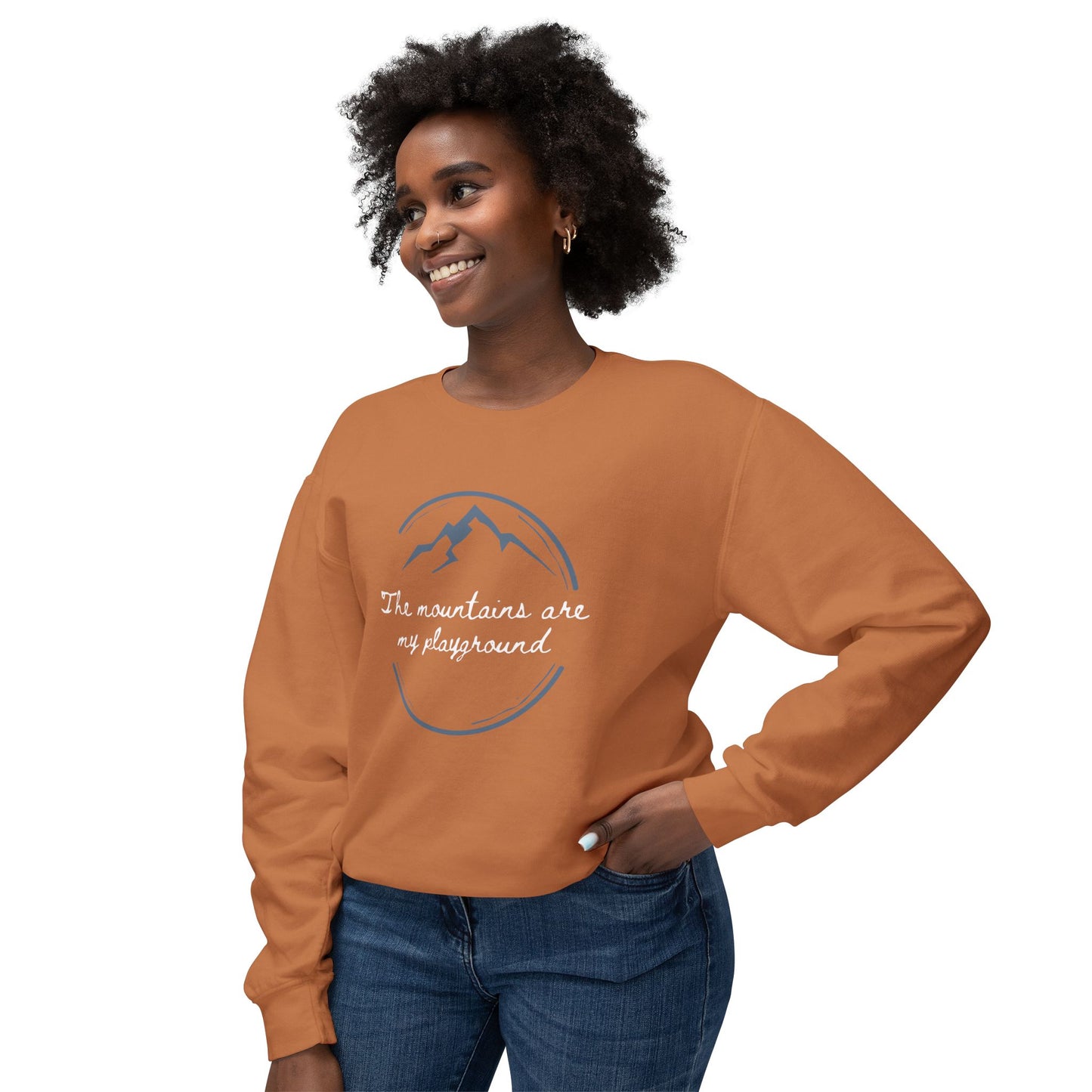 The Mountains Are My Playground Unisex Lightweight Crewneck Sweatshirt