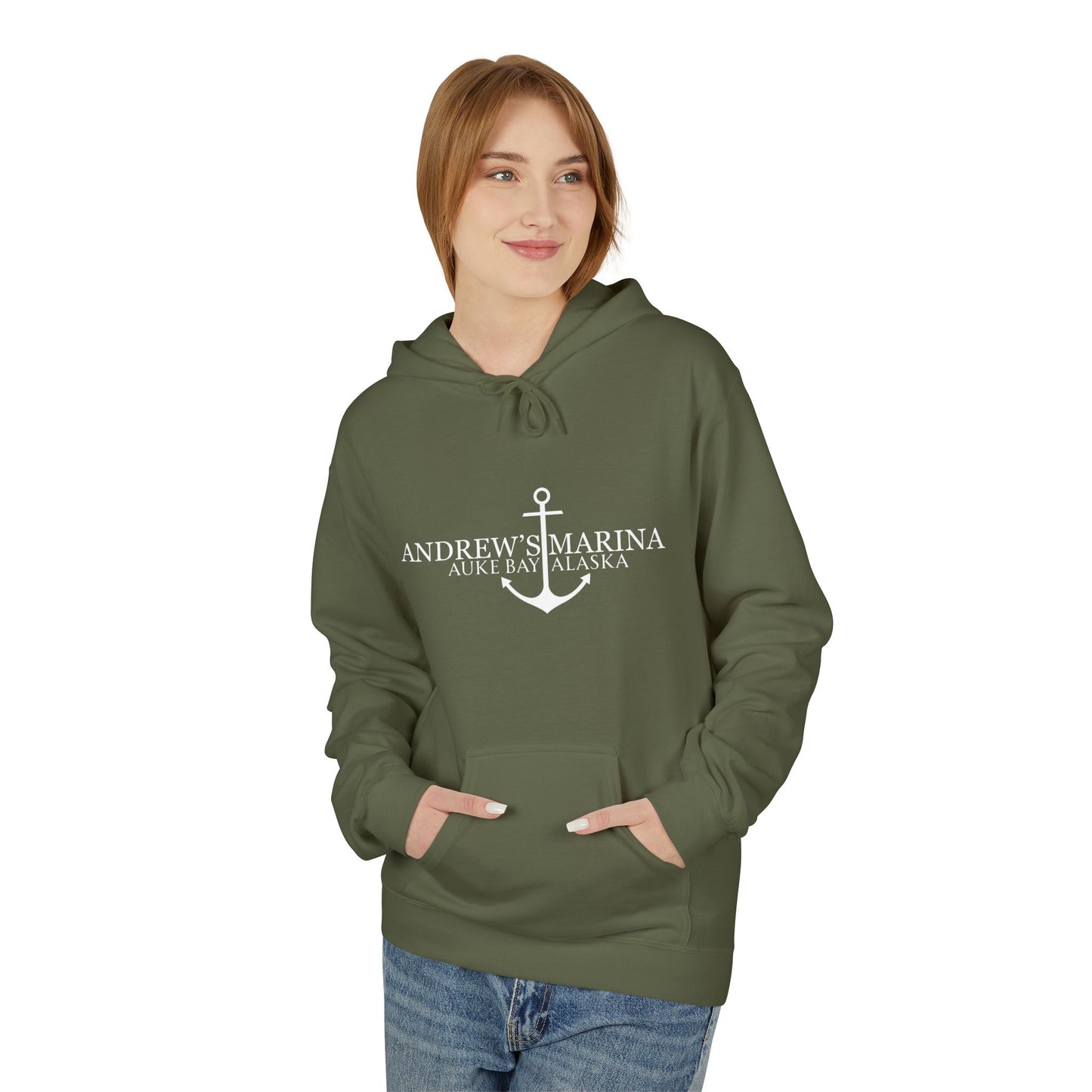 Andrew's Marina Anchor Midweight Softstyle Fleece Hoodie
