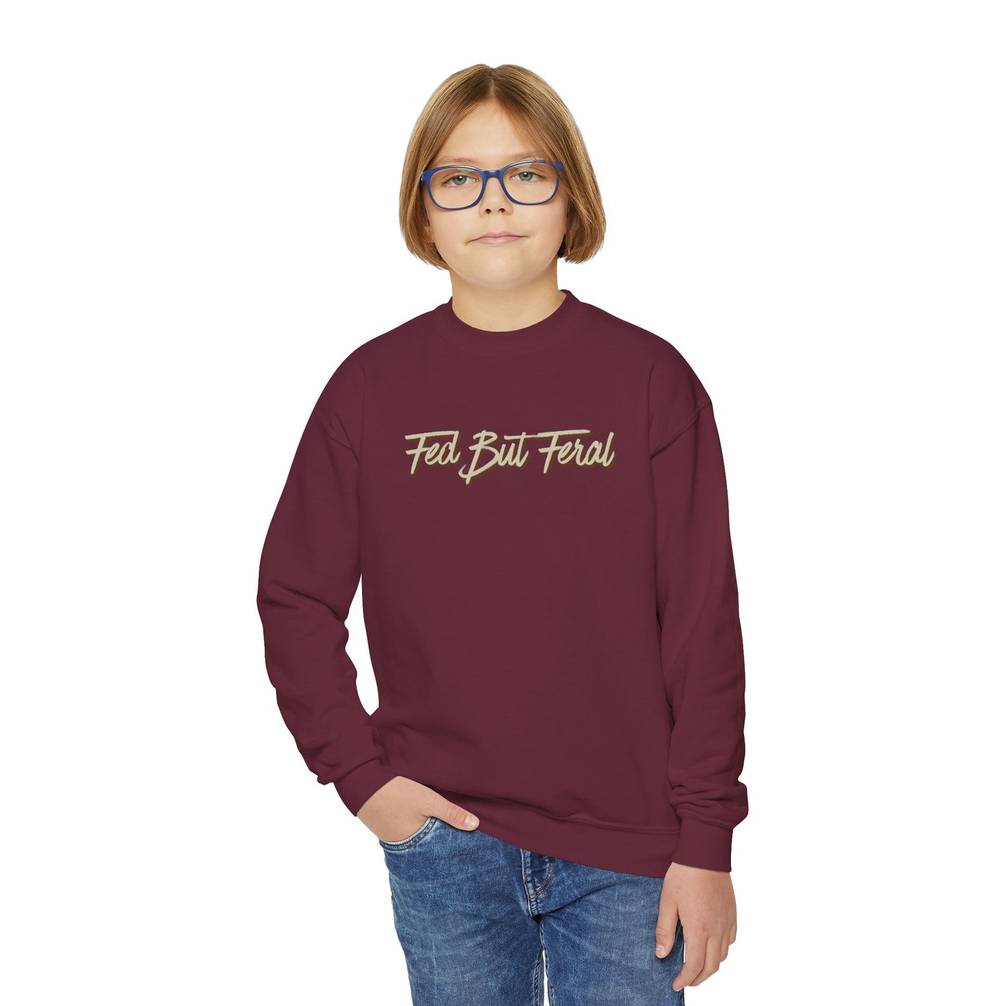 Fed But Feral Youth Crewneck Sweatshirt