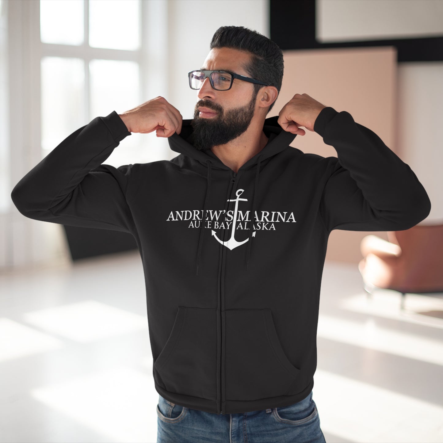 Andrew's Marina Unisex Hooded Zip Sweatshirt