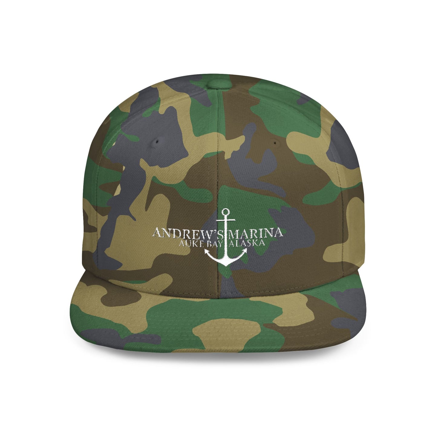 Stylish Flat Bill Snapback Hat with Anchor Design - Perfect for Summer Adventures