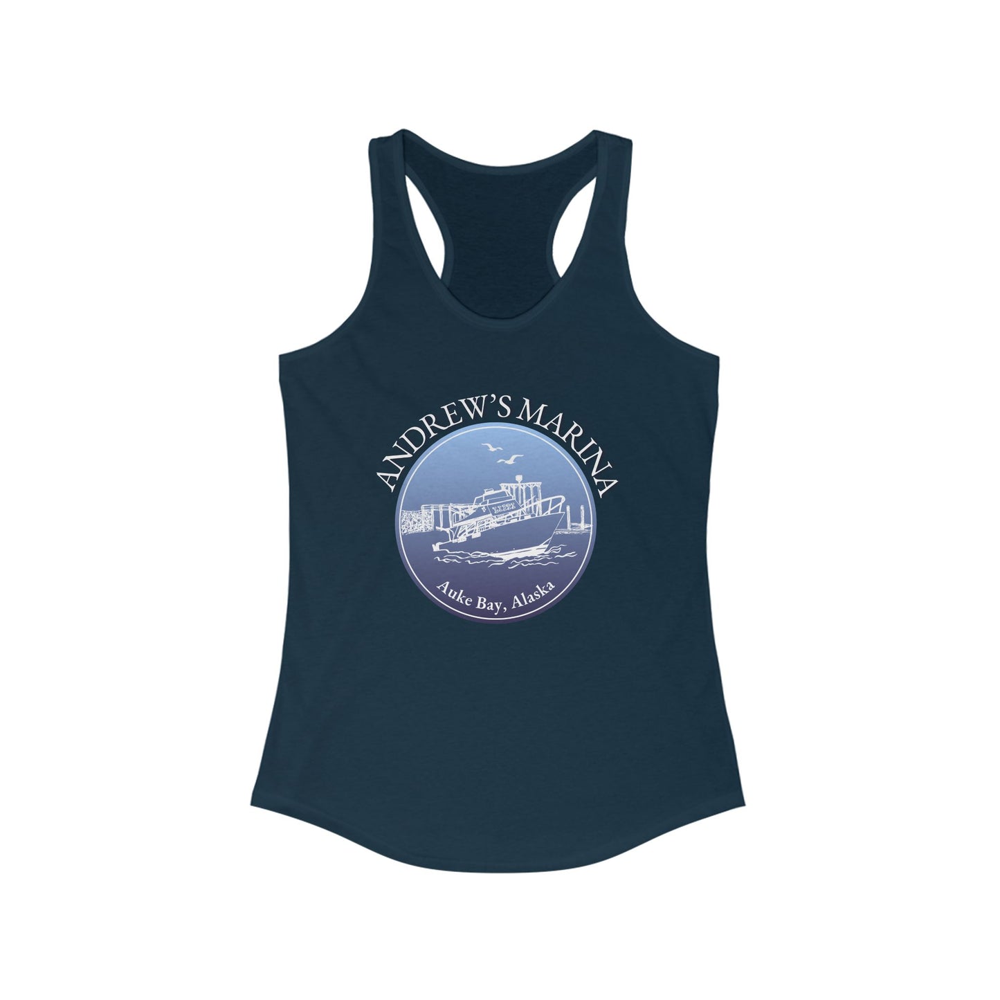 Andrews Marina Full Color Women's Racerback Tank
