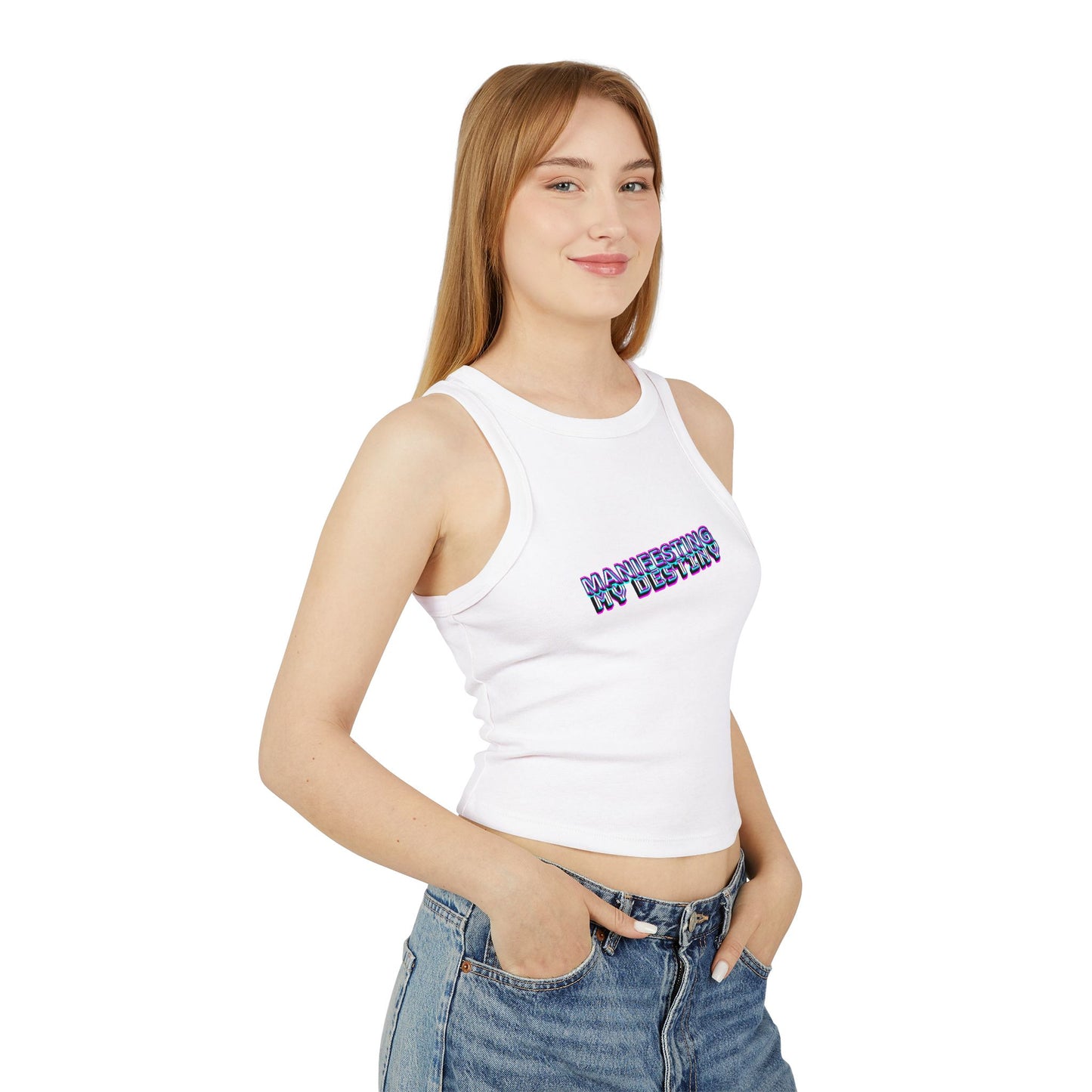 Manifesting My Destiny Women's Micro Rib Racer Tank Top