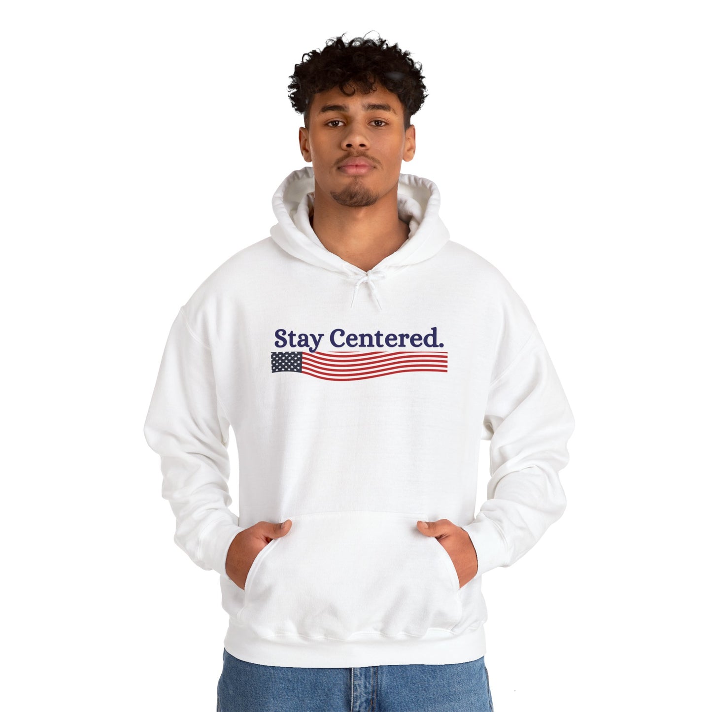 Stay Centered USA Hoodie - Unisex Heavy Blend Sweatshirt
