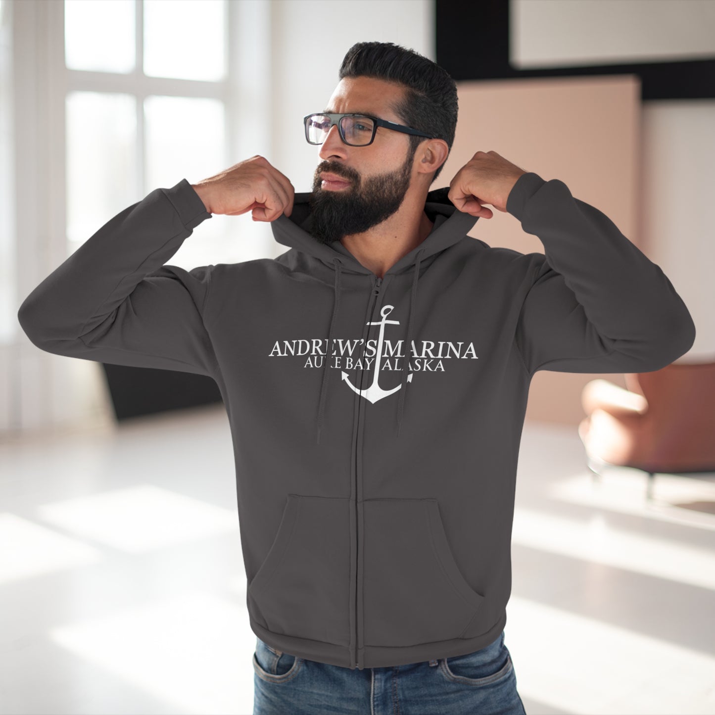 Andrew's Marina Unisex Hooded Zip Sweatshirt