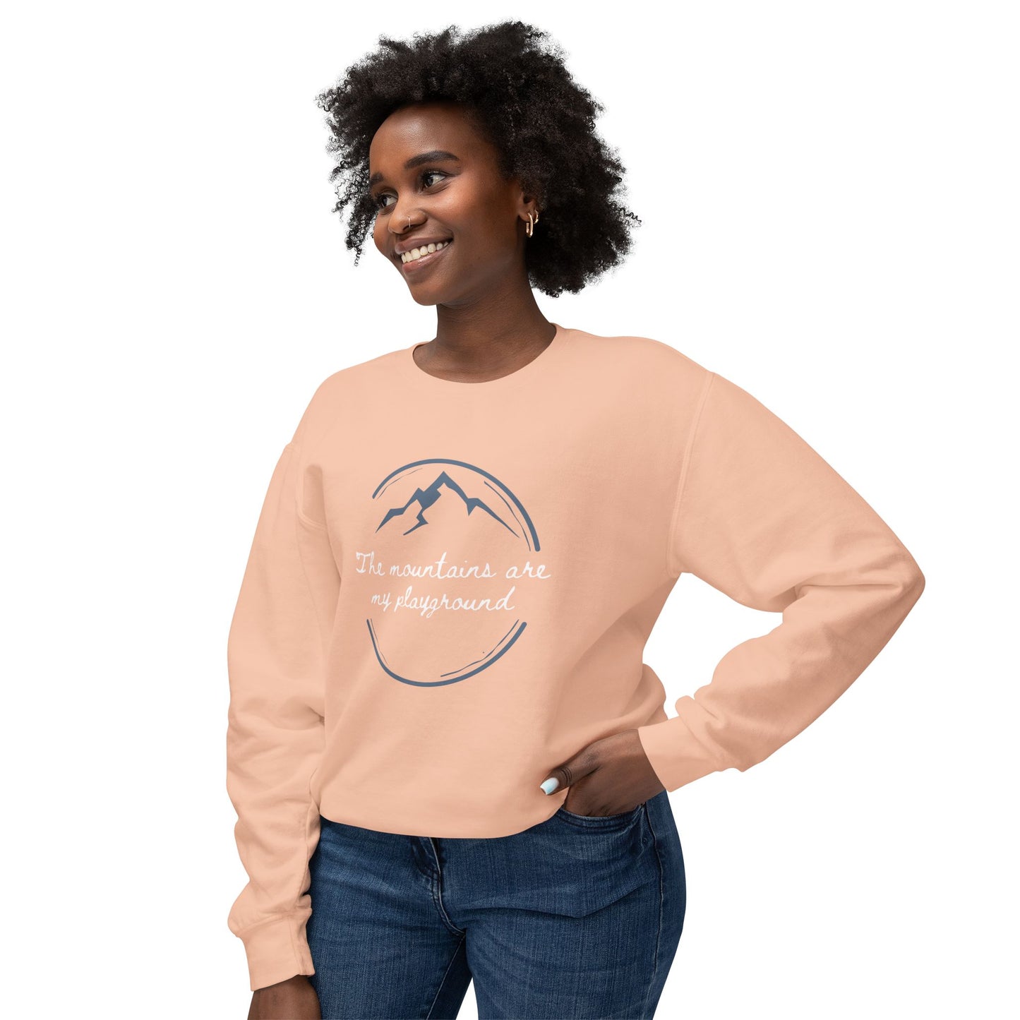 The Mountains Are My Playground Unisex Lightweight Crewneck Sweatshirt