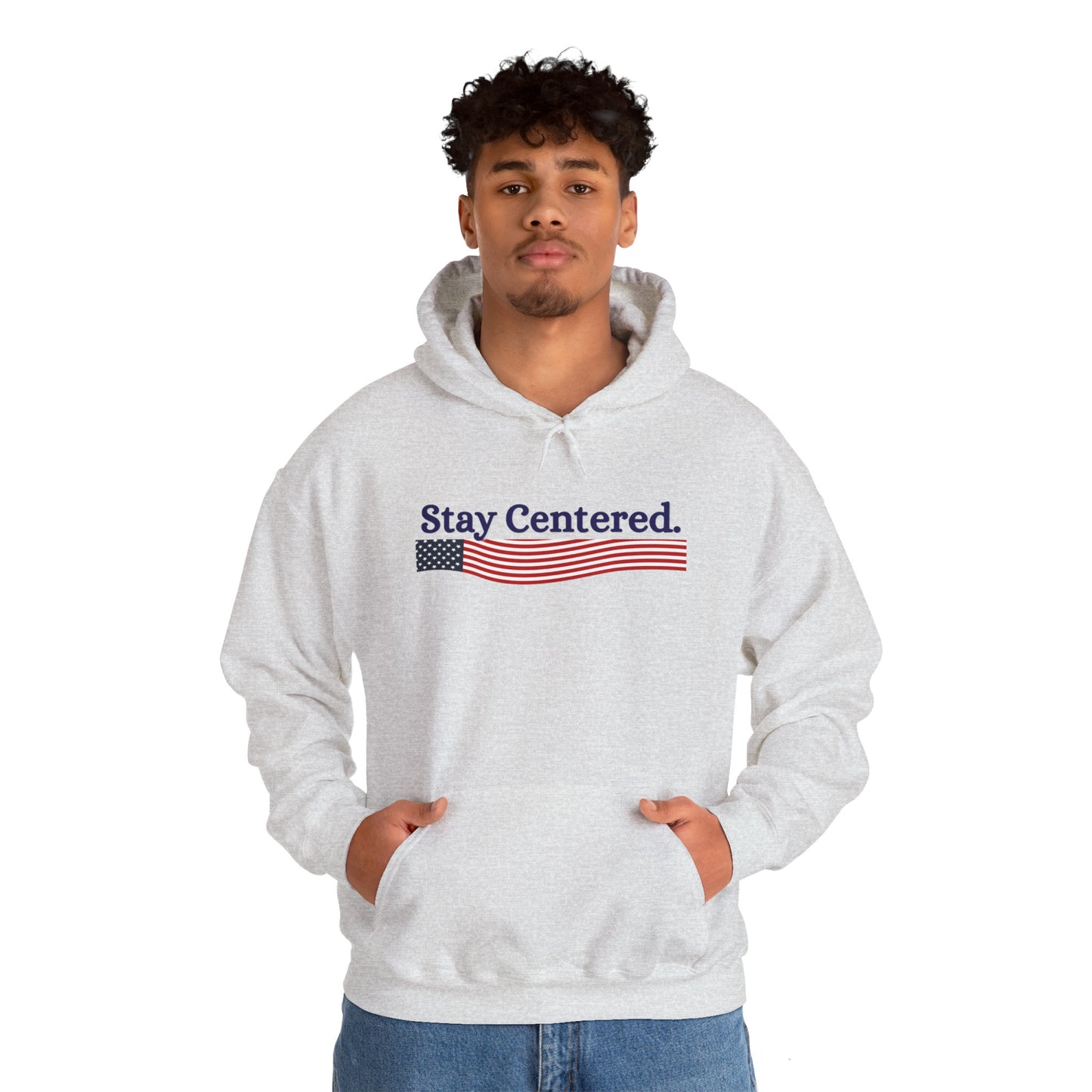 Stay Centered USA Hoodie - Unisex Heavy Blend Sweatshirt